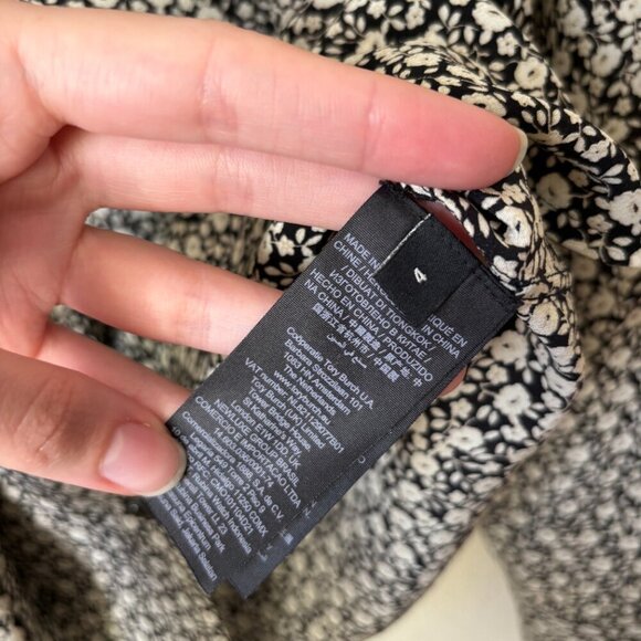 Tory Burch Silk Ditsy Boho Floral-print Bow Tie Neck Blouse Long Sleeve Top - Picture 10 of 15